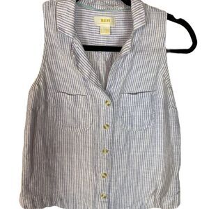 MAUVE Blue Striped Women's Top